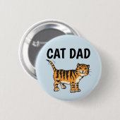 BADGE ROND 5 CM BOUTONS DAD CAT (Devant & derrière)