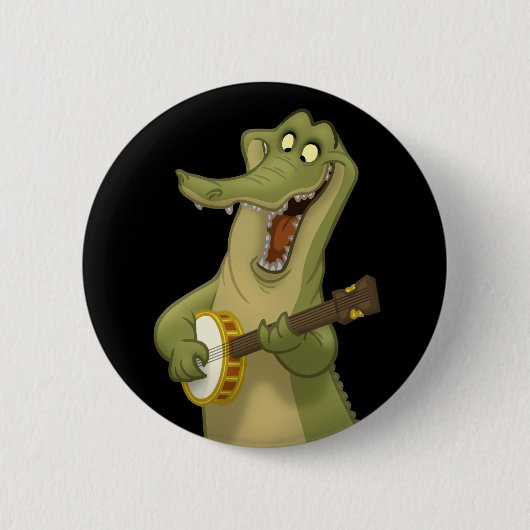 Badge Rond 5 Cm Boutons d'alligator de Banjo-Strummin' (Devant)