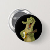 Badge Rond 5 Cm Boutons d'alligator de Banjo-Strummin' (Devant & derrière)