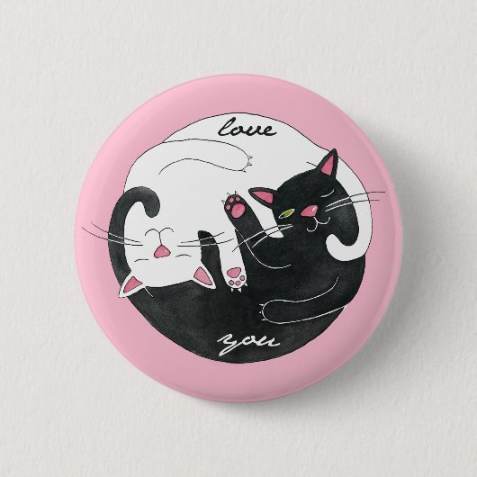 Badge Rond 5 Cm Boutons d'amour de chat (Devant)