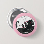Badge Rond 5 Cm Boutons d'amour de chat (Devant & derrière)