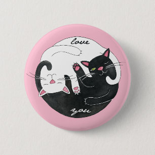 Badge Rond 5 Cm Boutons d'amour de chat