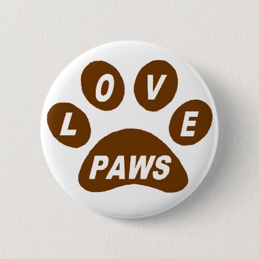 Badge Rond 5 Cm Boutons d'amour sur pattes Brown (Devant)