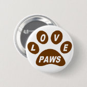 Badge Rond 5 Cm Boutons d'amour sur pattes Brown (Devant & derrière)