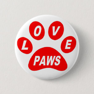 Badge Rond 5 Cm Boutons d'amour sur pattes rouges