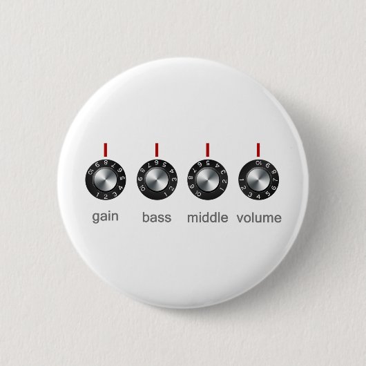 Badge Rond 5 Cm Boutons d'ampère de guitare (Devant)