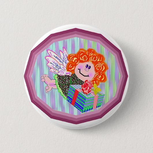Badge Rond 5 Cm Boutons d'ange (Devant)