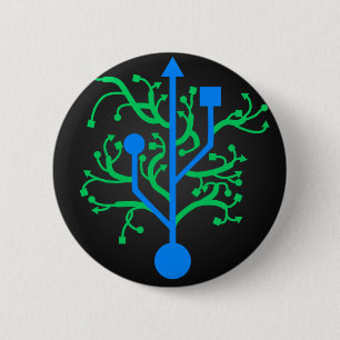 Badge Rond 5 Cm Boutons d'arbre d'USB