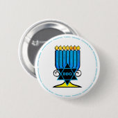 Badge Rond 5 Cm Boutons de BBG Menorah ! (Devant & derrière)