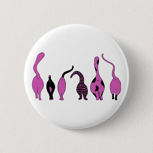 Badge Rond 5 Cm Boutons de chat violet (Devant)