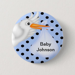 Badge Rond 5 Cm Boutons de cigogne pour garçons
