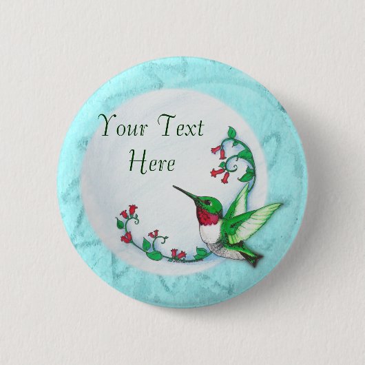 Badge Rond 5 Cm Boutons de colibri (Devant)