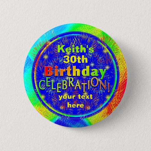 Badge Rond 5 Cm Boutons de fête d'anniversaire (Devant)