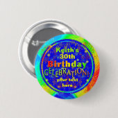Badge Rond 5 Cm Boutons de fête d'anniversaire (Devant & derrière)