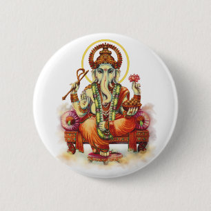 Badge Rond 5 Cm Boutons de Ganesh