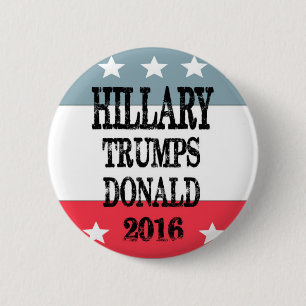 Badge Rond 5 Cm Boutons de Hillary Clinton