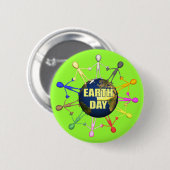 Badge Rond 5 Cm Boutons de jour de la terre (Devant & derrière)