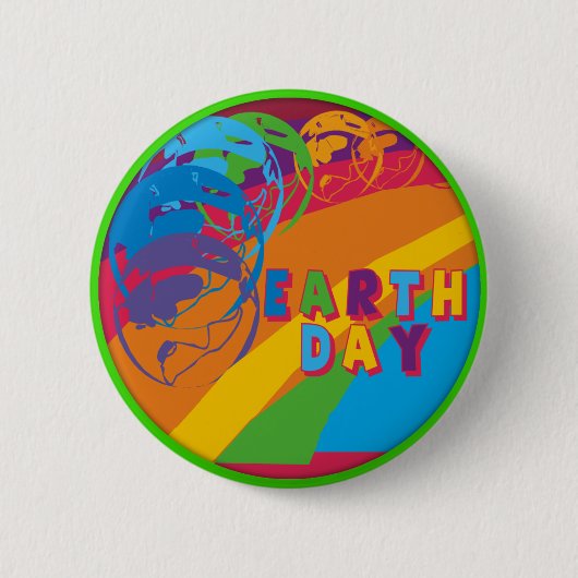 Badge Rond 5 Cm Boutons de jour de la terre (Devant)