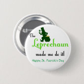 Badge Rond 5 Cm Boutons de la Saint Patrick de Leprechaun (Devant & derrière)