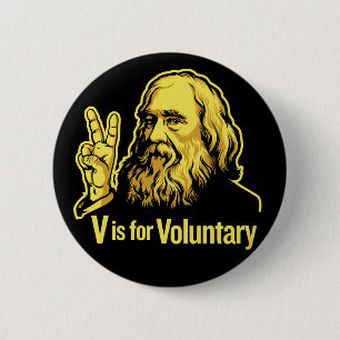 Badge Rond 5 Cm Boutons de Lysander Spooner Voluntaryism