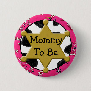 Badge Rond 5 Cm Boutons de Maman B Blue Bandanna