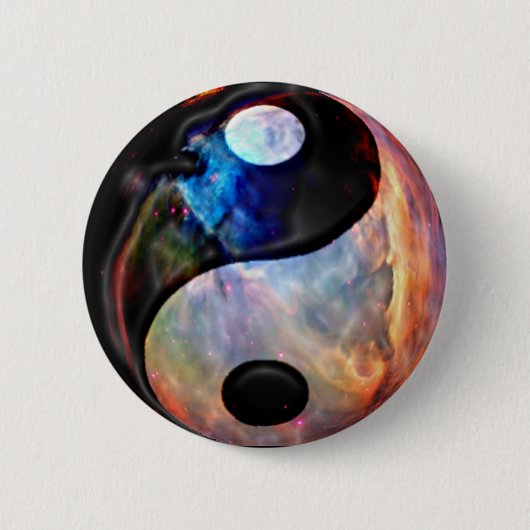 Badge Rond 5 Cm Boutons de nébuleuse de Yin Yang (Devant)