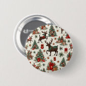 Badge Rond 5 Cm Boutons de Noël (Devant & derrière)
