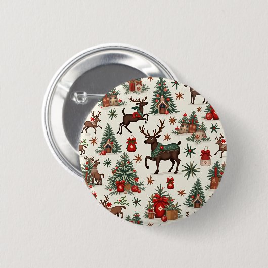 Badge Rond 5 Cm Boutons de Noël (Devant & derrière)