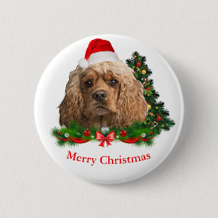 Badge Rond 5 Cm boutons de Noël Cocker Spaniel