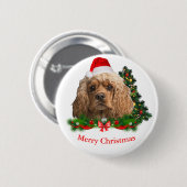 Badge Rond 5 Cm boutons de Noël Cocker Spaniel (Devant & derrière)