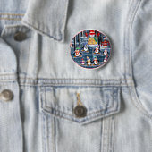 Badge Rond 5 Cm Boutons de pingouin (En situation)