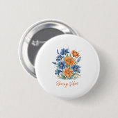 Badge Rond 5 Cm Boutons de printemps (Devant & derrière)