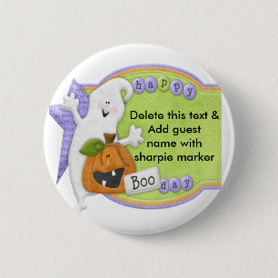 Badge Rond 5 Cm Boutons de recto d'Halloween Nom de la partie Pin