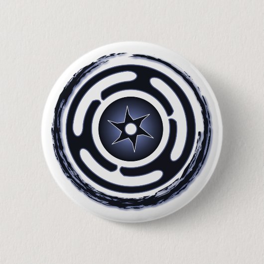 Badge Rond 5 Cm Boutons de roue (Bleu) de Hecate (Devant)