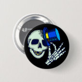 Badge Rond 5 Cm Boutons de squelette de Halloween (Devant & derrière)