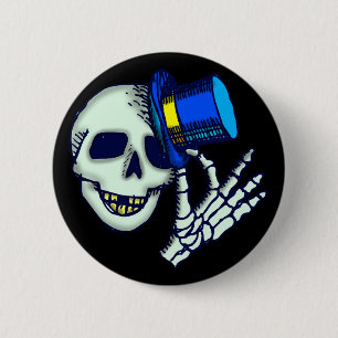 Badge Rond 5 Cm Boutons de squelette de Halloween