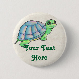 Badge Rond 5 Cm Boutons de tortue