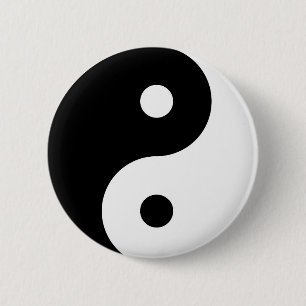 Badge Rond 5 Cm Boutons de Yin Yang