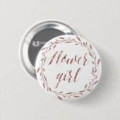 Badge Rond 5 Cm Boutons d'effet rose Gold Foil Flower (Devant & derrière)