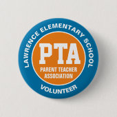 Badge Rond 5 Cm Boutons d'épingle de l'Association Parent PTA (Devant)