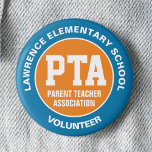 Badge Rond 5 Cm Boutons d'épingle de l'Association Parent PTA<br><div class="desc">Cette broche est conçue pour l'Association des Enseignants Parents. Sa couleur se démarque et les polices sont faciles à lire. Les textes en haut et en bas sont modifiables avec le nom et le slogan de votre école. ♥ ♥ Si vous avez du mal à customiser ce produit ou si...</div>