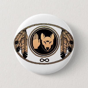 Badge Rond 5 Cm Boutons des Premières nations Cadeaux Metis Wolf A