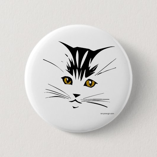Badge Rond 5 Cm Boutons Design Art Chat (Devant)
