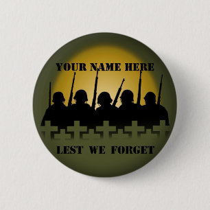 Badge Rond 5 Cm Boutons d'hommage au soldat de peur d'oublier les 