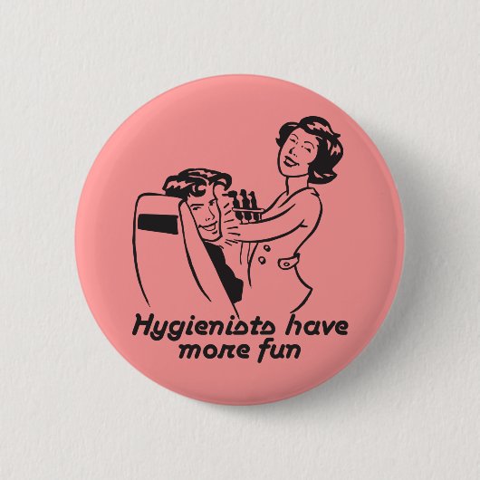Badge Rond 5 Cm Boutons d'hygiène dentaire amusants (Devant)