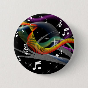Badge Rond 5 Cm Boutons d'illustration de musique