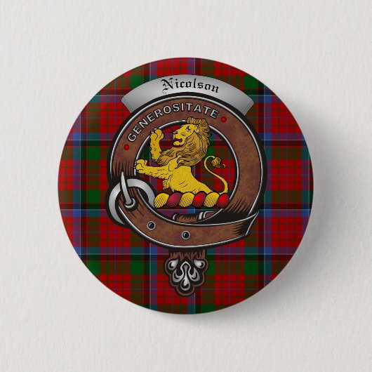 Badge Rond 5 Cm Boutons d'insigne Nicolson Clan (Devant)