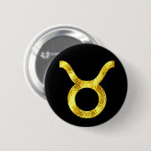 Badge Rond 5 Cm Boutons d'or noir de Taurus (Devant & derrière)