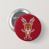 Badge Rond 5 Cm Boutons Drôle Reindeer (Devant & derrière)