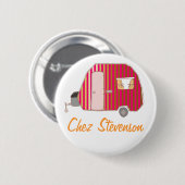 Badge Rond 5 Cm Boutons du propriétaire de caravane d'art rétro pe (Devant & derrière)